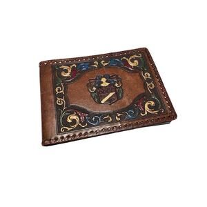 Vintage Hand Tooled Leather Scrapbook 7x10